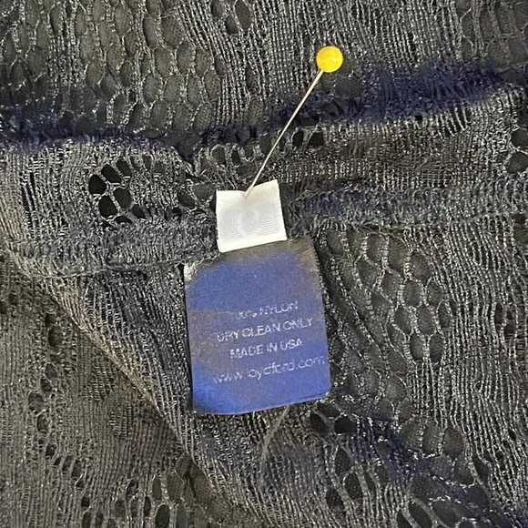 Loyd/Ford Floral Lace Shell Top Women 6 Sheer Short Sleeve Short Sleeve Nylon - Picture 10 of 10